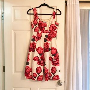 White House Black Market Floral Pleated Dress